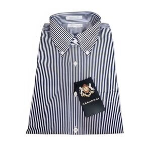 Arborway Pinpoint Oxford Men's Dress Shirt Long Sleeve 16 1/2 34/35 Blue White